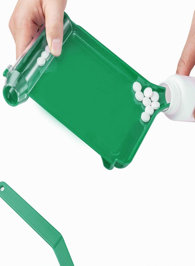 Medarchitect Right Hand Pill Counting Tray with Spatula (Green - L Shape) - Image 3